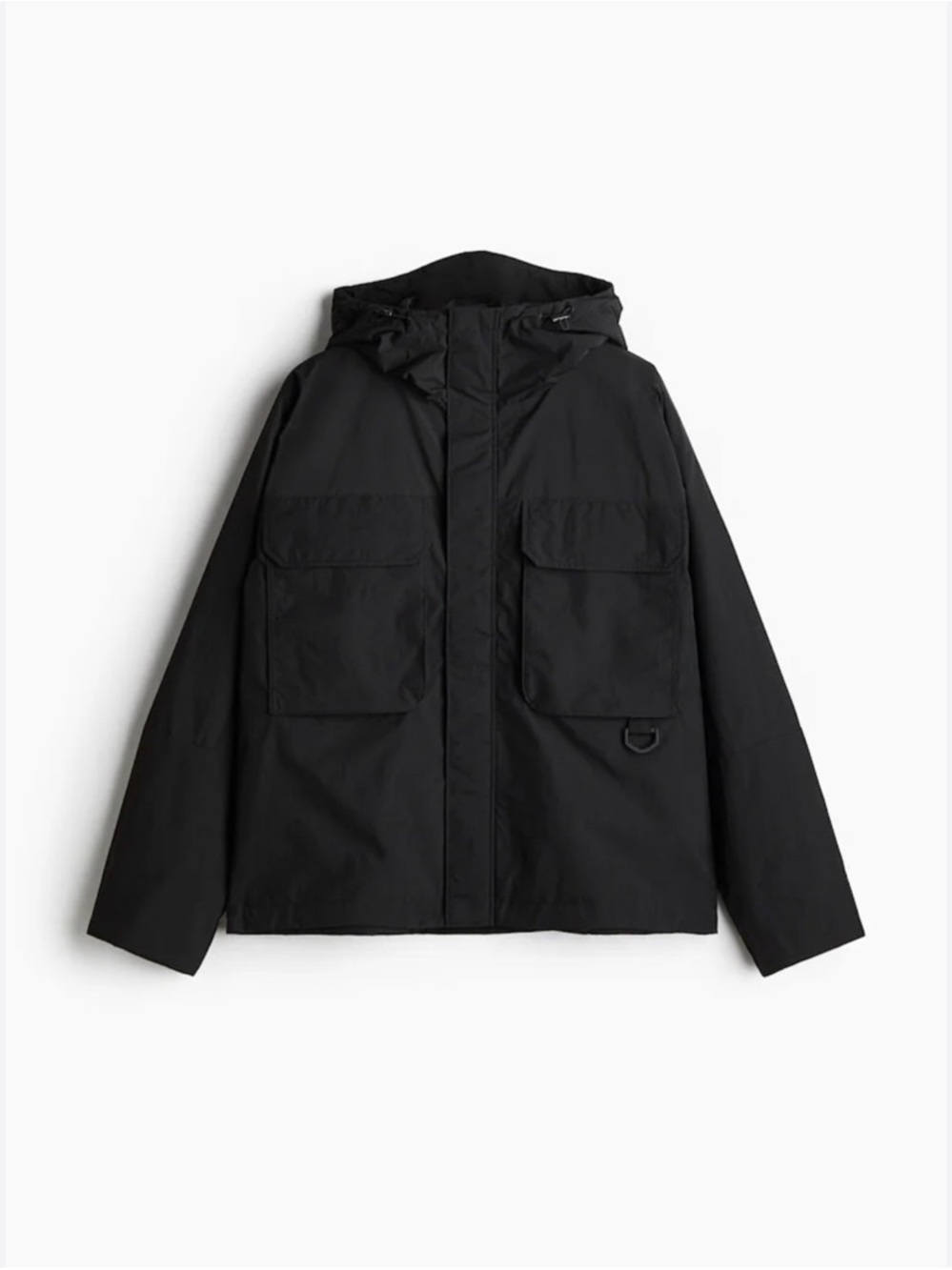 H&M Black Hooded Military Field Jacket